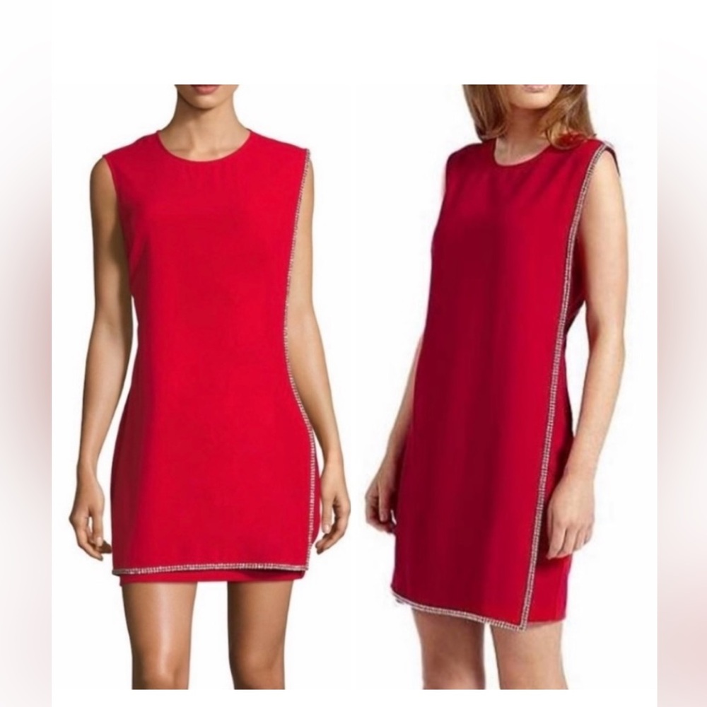Ted Baker Double Layer Cocktail Dress Rhinestone Embellished Tunic Size 1#1459